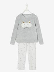 Velour Pyjamas with Cat Mask for Girls