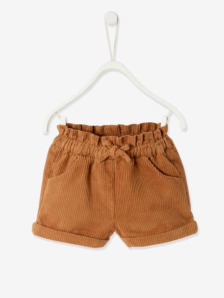 Corduroy Shorts for Baby Girls BLUE DARK SOLID+Camel 