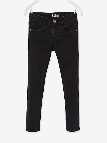 Slim Leg Waterless Jeans, MorphologiK WIDE Hip, for Girls Washed Black 