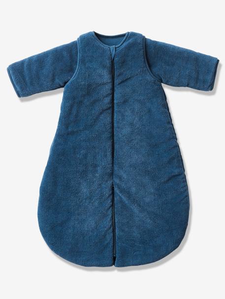 Microfibre Sleep Bag With Detachable Long Sleeve, For Strolling Dark Blue+Dark Brown 