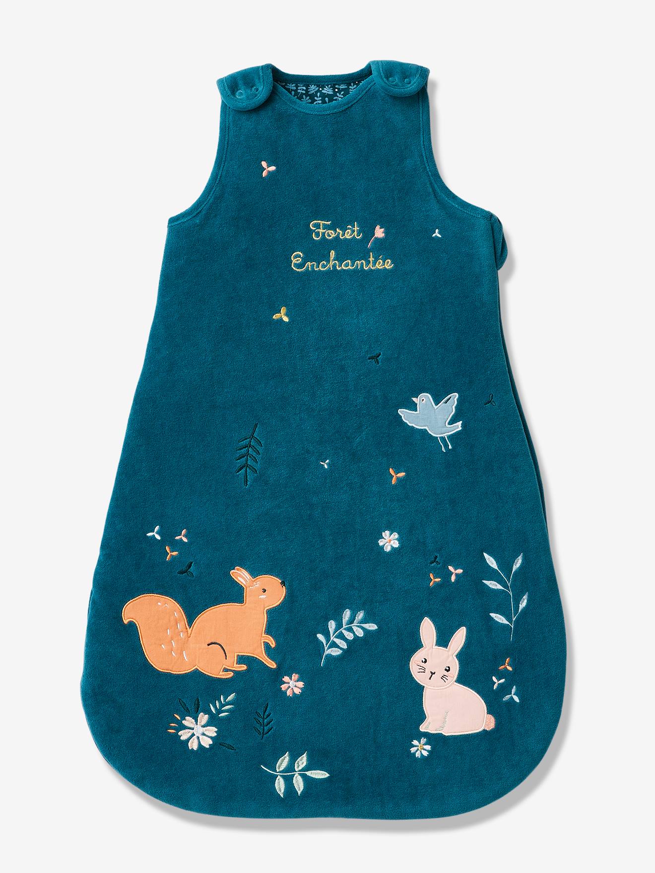 Baby Sleep Bag with Removable Sleeves, FORET ENCHANTEE - blue