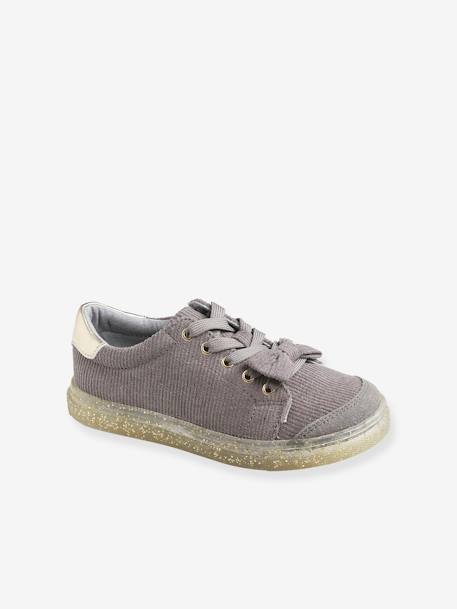 Corduroy Trainers for Girls Grey 