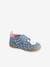 Pram Shoes with Touch Fasteners, in Chambray, for Baby Girls Dark Blue 