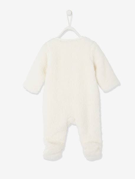 'Panda' Pramsuit in Faux Fur, for Baby Boys BROWN MEDIUM SOLID WITH DESIGN+White 