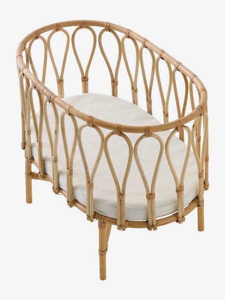 Rattan Bed for Dolls Beige 