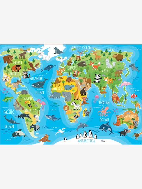 150 Piece Puzzle, Animals World Map, by EDUCA Blue 