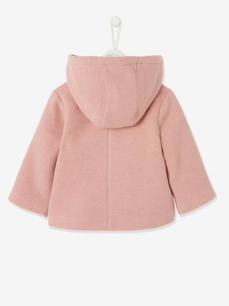 Fabric Coat with Hood, Lined & Padded, for Baby Girls Pink 