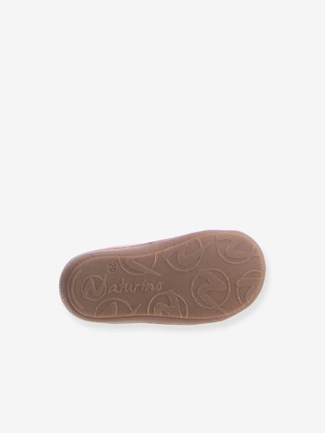 Boots for Baby Boys, Cocoon Velcro by NATURINO®, Designed for First Steps BROWN LIGHT SOLID+Dark Blue 