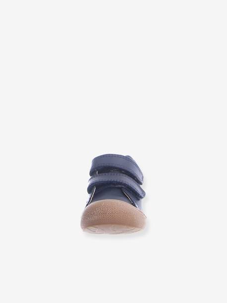 Boots for Baby Boys, Cocoon Velcro by NATURINO®, Designed for First Steps BROWN LIGHT SOLID+Dark Blue 