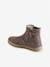 Boots with Elastic & Zip, for Girls Brown/Print+Dark Blue 