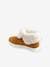 Convertible Fur-Lined Leather Boots, for Girls Camel 