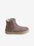 Boots with Elastic & Zip, for Girls Brown/Print+Dark Blue 