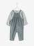 Blouse & Corduroy Dungarees Combo for Baby Girls Dark Blue 