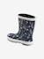 Wellies in Natural Rubber for Girls Dark Blue/Print 