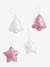 Set of 4 Christmas Decorations, Glitter Pink 