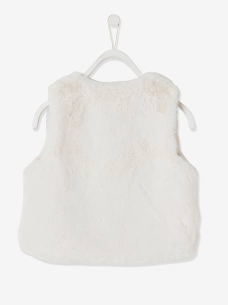 Faux Fur Waistcoat for Girls blush+White 