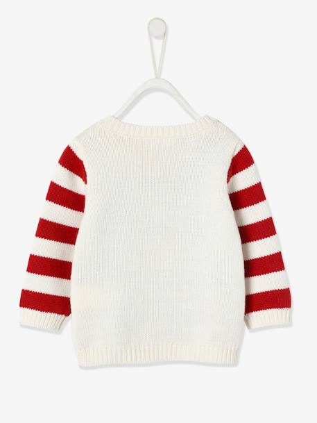 Unisex Christmas Jumper, Gingerbread Man, for Babies White 