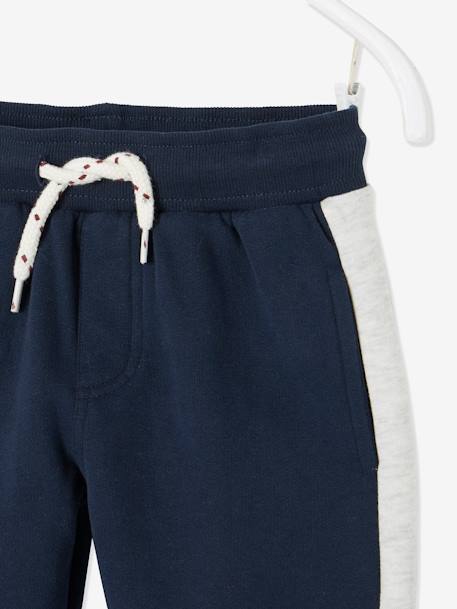 Fleece Trousers with Side Stripes for Boys Dark Blue 