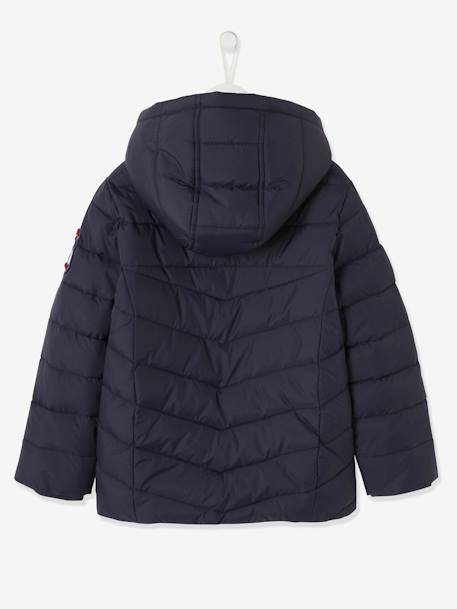 Ski Jacket with Hood & Sherpa Lining for Boys Dark Blue 