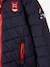 Ski Jacket with Hood & Sherpa Lining for Boys Dark Blue 