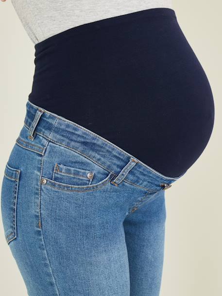 7/8 Maternity Slim Fit Jeans with Tears Light Denim Blue 