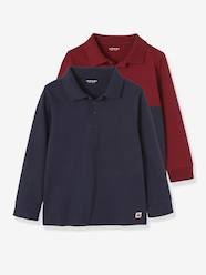 -Pack of 2 Long-Sleeved Polo Shirts for Boys