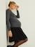 Dual Fabric Dress, Maternity & Nursing Grey Anthracite 