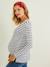 Crossover Top, Maternity & Nursing Special Red Stripes+White Stripes 