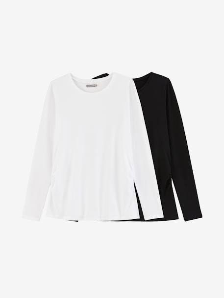 Pack of 2 Long Sleeve Tops for Maternity Black+Dark Blue 