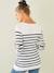 Sailor-Type Top, Maternity & Nursing Special Dark Blue Stripes+White Stripes 