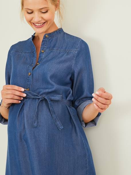 Maternity Dress in Lightweight Denim Denim Blue 