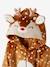 Plush-effect Reindeer Onesie for Girls Brown/Print 