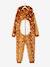 Plush-effect Reindeer Onesie for Girls Brown/Print 