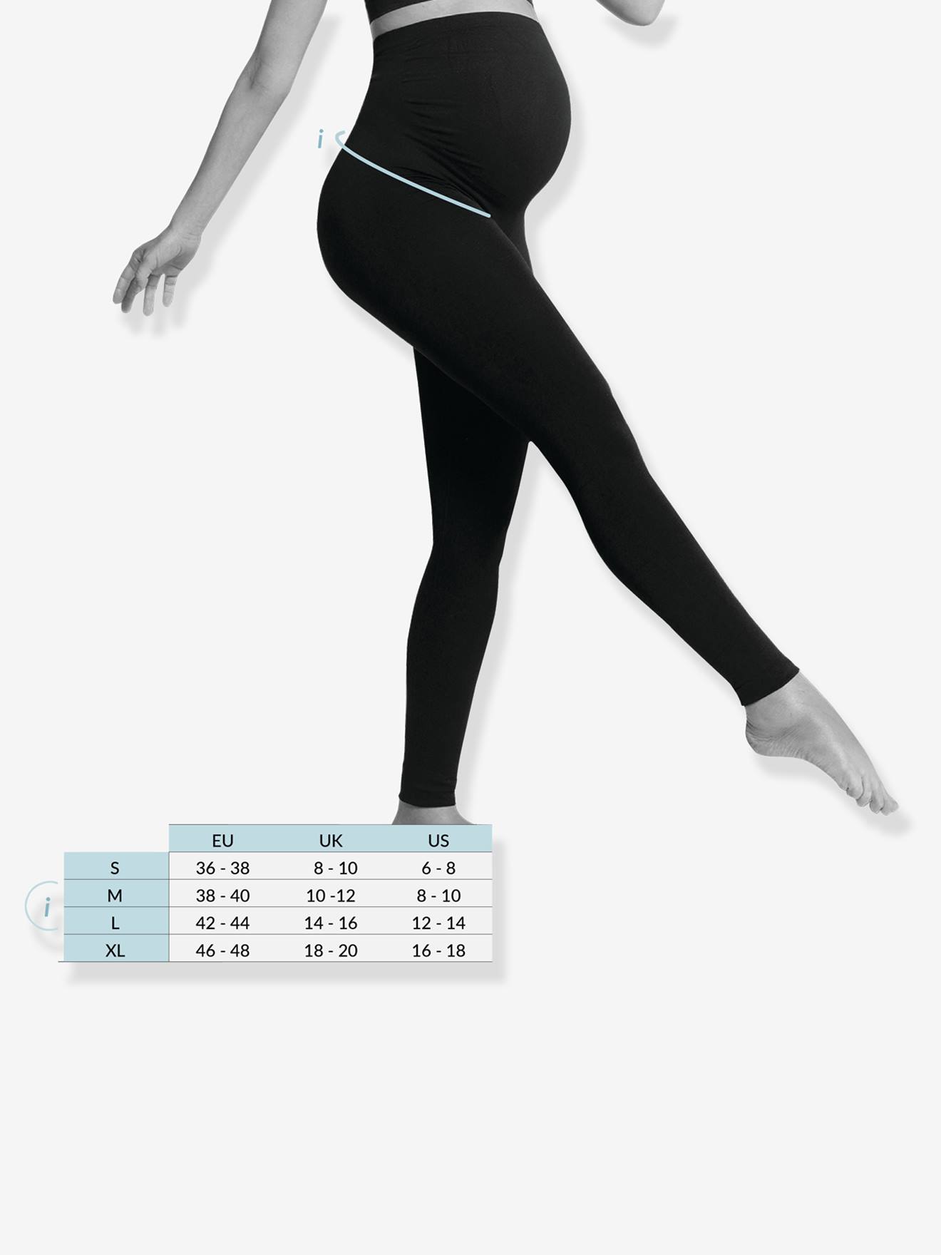 Maternity Support Leggings in Stretch Shape Memory Fabric by CARRIWELL black