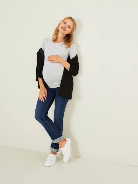 Pack of 2 Long Sleeve Tops for Maternity Black+Dark Blue 