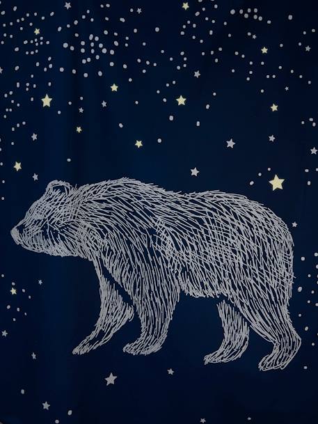 Duvet Cover + Pillowcase Set for Children, Glow-in-the-Dark Details, POLAR BEAR Dark Blue 