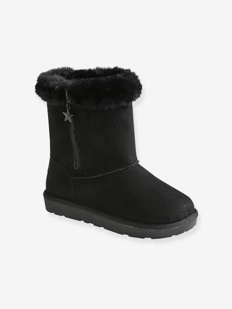 Girls' Boots with Fur Black 