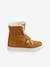 Convertible Fur-Lined Leather Boots, for Girls Camel 