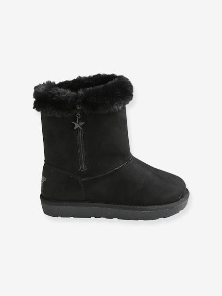 Girls' Boots with Fur Black 