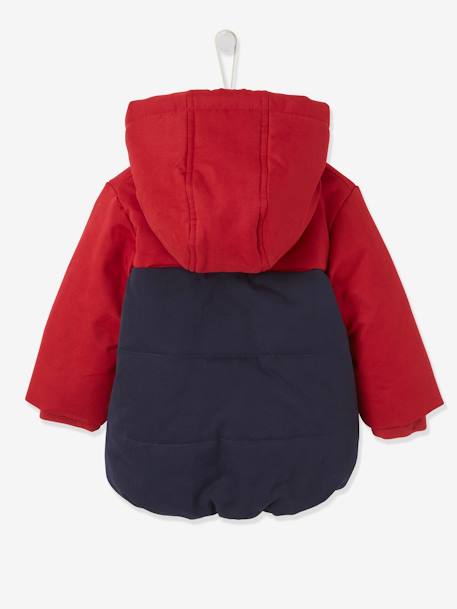 Colourblock Padded Jacket for Baby Boys Dark Red 