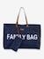 Changing Bag, Family Bag by CHILDHOME Black+Dark Blue+GREEN LIGHT SOLID WITH DESIGN 