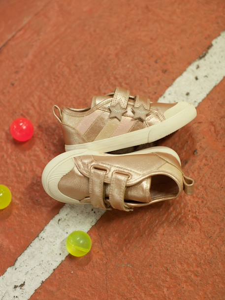 Trainers with Touch Fasteners for Girls, Designed for Autonomy Shimmery Light Pink 