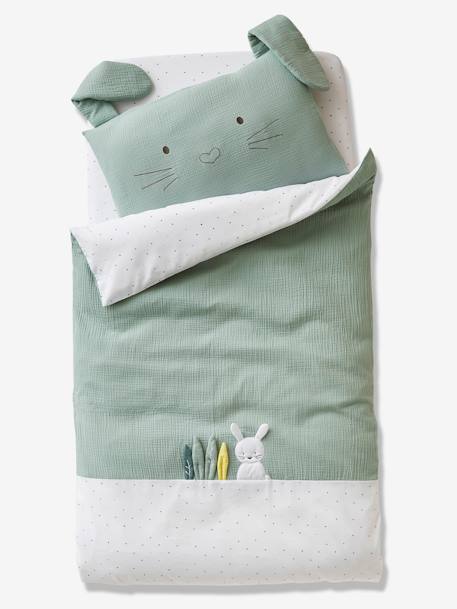 Duvet Cover for Babies, LAPIN VERT Green 