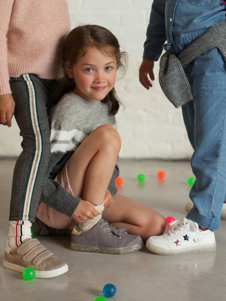 Corduroy Trainers for Girls Grey 