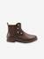 Fancy Boots with Low Heel for Girls Brown 