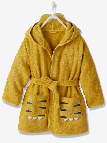 Tiger Bathrobe for Children Yellow/Print 