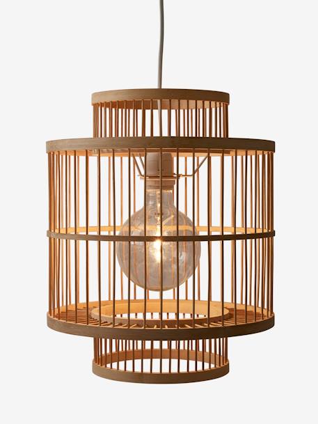 Wicker Cage Hanging Lampshade Brown 