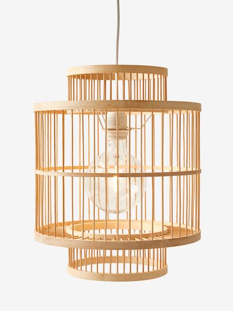 Wicker Cage Hanging Lampshade Brown 