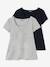 Pack of 2 Wrap-Over T-Shirts, Maternity & Nursing Special Black+Dark Blue+pale pink 