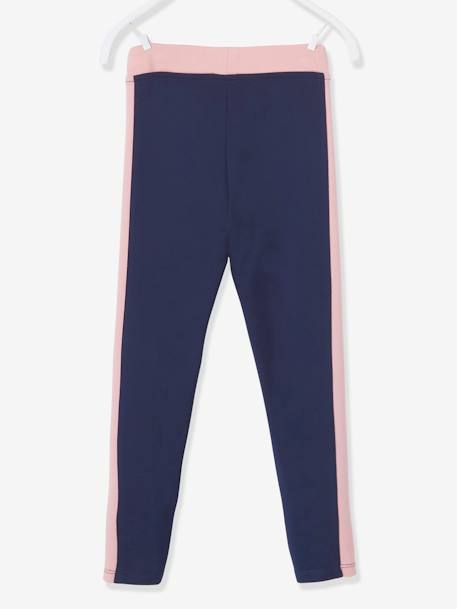 Sports Leggings with Stripe Down the Sides, for Girls Dark Blue+green+marl grey+navy blue+rosy 